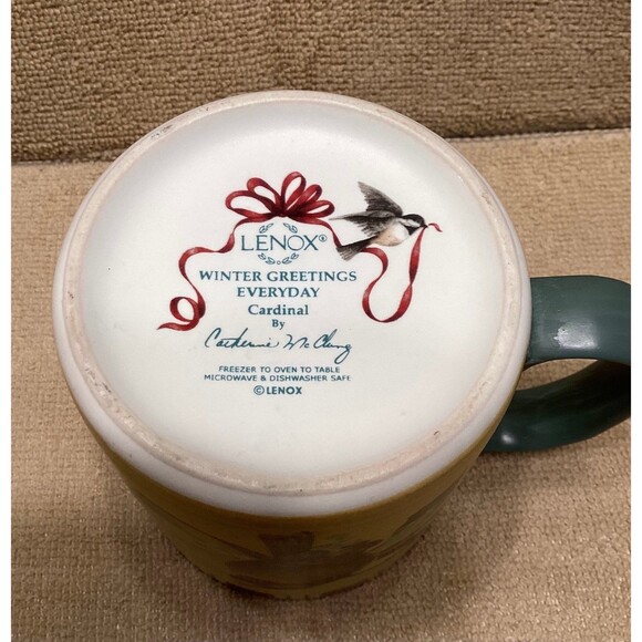 Lenox Winter Greetings Everyday Cardinal Coffee Mug Dishwasher Microwave Safe - Picture 7 of 8